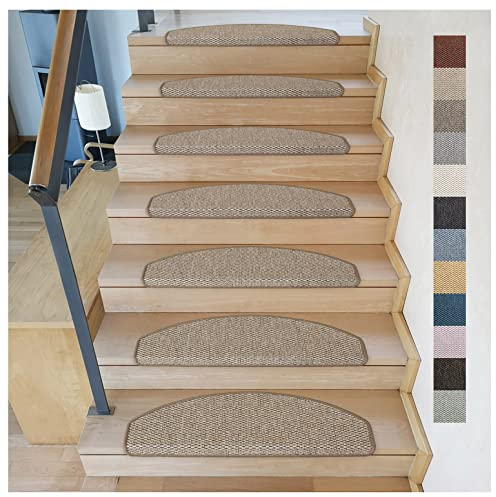 Kettelservice-Metzker® Stufenmatten Göteborg Halbrund in 8 aktuelle Farben (15 Stück Hellbraun)