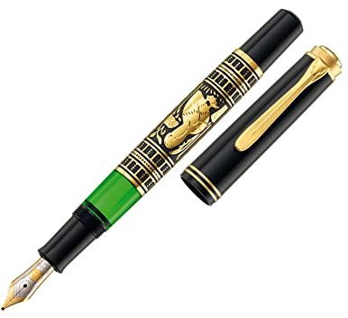 Pelikan Füllhalter Toledo 700, Schwarz, Feder EF (extra-fein), hochwertiger Kolbenfüller im Geschenk-Etui, 927806
