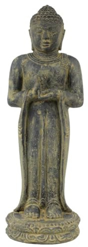 Oriental Galerie Buddha Figur Skulptur Stein Gartenfigur Lavasand Bali Buddha Gott Deko 50 cm