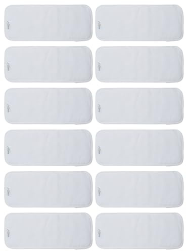 Babygoal Återanvändbar tygblöjinsats, paket med 12, absorberande och andningsbara foder, 3-lagers mikrofiberinlägg för tygblöjor