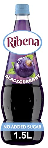 Ribena Blackcurrant Squash No Added Sugar 1.5L – Real British Blackcurrants | Rich in Vitamin C | No Artificial Colours or Flavours | 100% Recycled Plastic Bottle
