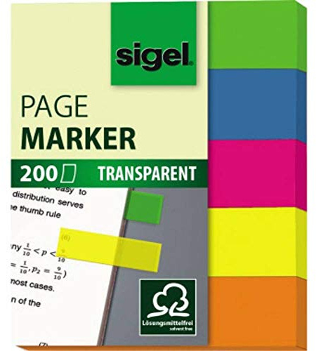 Sigel HN615 självhäftande märkare, 200 miniremsor i format 12 x 50 mm, 5 färger – fler modeller