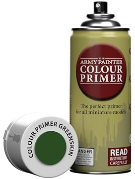 The Army Painter Colour Primer, Greenskin 400 ml spray primer, Primer Spray, acrylic spray paint for painting and Warhammer miniatures.skin, 400 ml