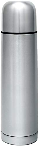 GRÄWE Thermosflasche, Edelstahl Trinkflasche, Thermoskanne, Isolierflasche für unterwegs mit Becher, auslaufsicher, spülmaschinengeeignet (Silber, 500 ml)