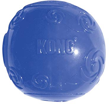 KONG – Squeezz Ball – Extra robust, springt und quietscht auch mit Bissspuren – Groß (Farbvar.)