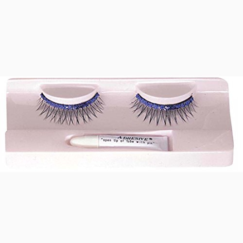 NET TOYS Künstliche Wimpern Glitzer lila Kunstwimpern falsche Karnevalwimpern Faschingswimpern