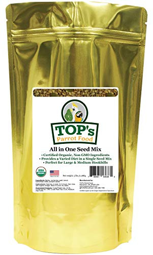 TOP's All in One Seed Mix for Large Birds, Non-GMO, Peanut Soy & Corn Free, USDA Organic Certified, 5 lb