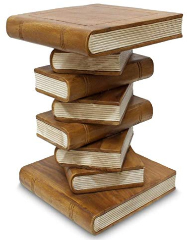 Oriental Galerie Bücherhocker Hocker Holzhocker Beistelltisch Nachttisch Buch Stapel 50cm Holz Akazie Hellbraun Creme Inkl. Südostasien Bildband als PDF Datei