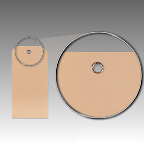 MASHPAPER Warenanhänger aus Karton, braun - 60x120 mm - mit 5 mm Metall-Öse | 1.000 Stück Kraftpapier-Anhänger mit 2 abgeschrägten Ecken, Material ca. 190 g/qm brauner Karton, stark & vielseitig, 5223015