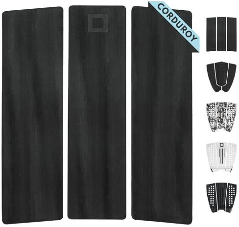 Surf Squared 3-Piece Surfboard Traction Pad – Arch, Flat & Front Options for Max Grip – Strong 3M Adhesive – Fits Shortboards, Fish, Longboards, SUPs & Skimboards – Stomp or Deck Pad