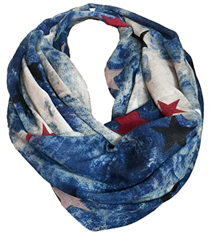 Fashion Star STERN LOOP Farbverlauf Rundschal Schlauchschal Stola Schal (Verlauf Blau)