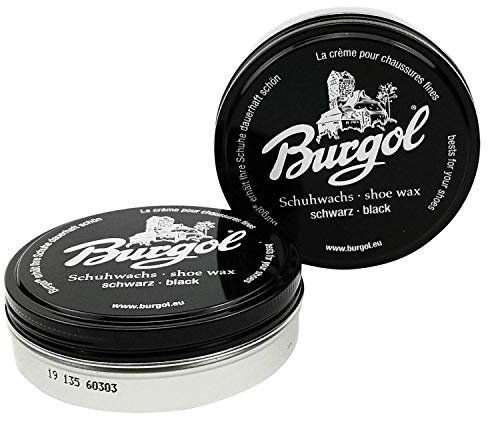 Burgol - Schuhpflegesets mit Schuhwachs - shoe wax 100 ml Blechdose: Farbe: Schwarz (2-er Set)