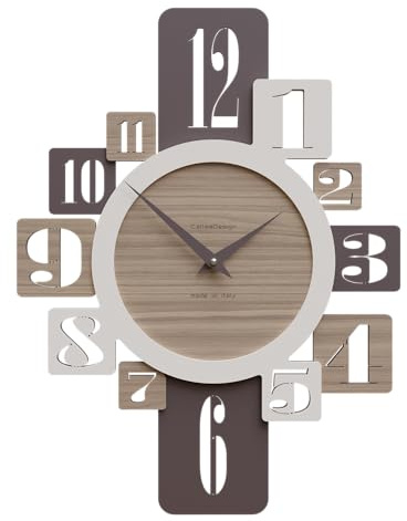 CalleaDesign 35 cm Onyx Wanduhr aus Canaletto Walnuss