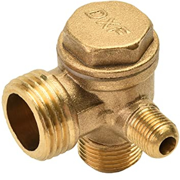 Othmro 3-Wege-Messing-Luftkompressor-Rückschlagventil, 2 x 1,6 x 1 cm, Außengewinde, pneumatisches Zubehör, Luftkompressorventil, Außengewinde, Rückschlagventil, Ersatzteile, Rohrverbinder-Werkzeug