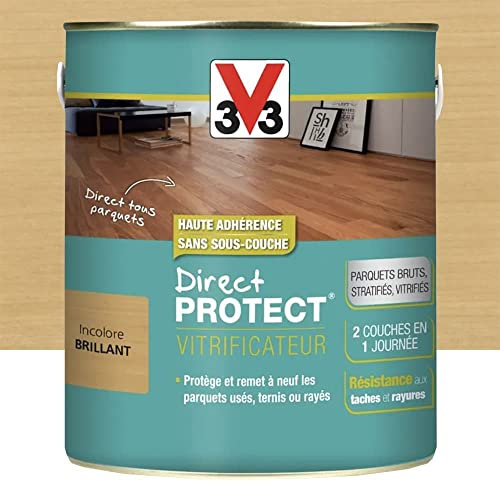 Vitrificateur Direct Protect destiné aux parquets 2,5L (teinte au choix) V33 - Teinte: Incolore Brillant