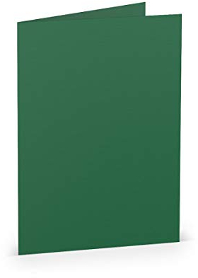 PAPERADO 1000 Faltkarten DIN A6 - Tannengrün gerippt Dunkel-Grün - 10,5 x 14,8 cm - 220 g/m² - Doppelkarte Klappkarte Einladungskarte
