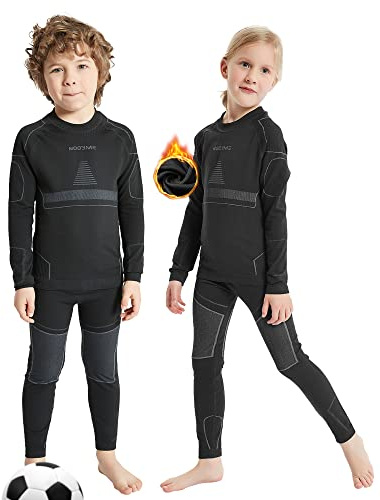 NOOYME Ensemble de sous Vetement Thermique Enfant Fonctionnel Ensemble Thermique Respirant Antibactérien Tenant Chaud pour Garçon Fille pour Sport Ski Football Basket en Automne Hiver