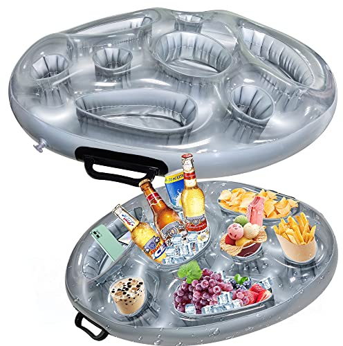 Baanfly Inflatable Floating Drink Holder, Hot Tub Accessories, 8 Holes Large Cloud Pool Holder for Beverage Salad Fruit Buffet Server, Large Capacity for Outdoor Summer Swimming Beach Party Supply