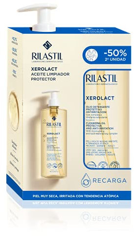 Rilastil Xerolact - Pack Aceite Limpiador Suave para Pieles Muy Secas o Atópicas con Tendencia al Rascado e Irritación 750ML