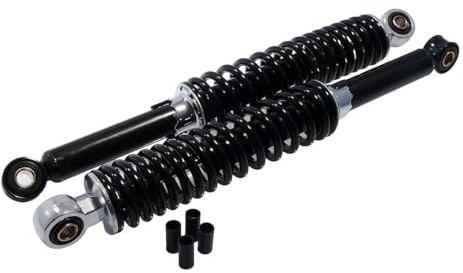 2EXTREME Ensemble amortisseur de jambes de suspension 340 mm M8 M10 Noir universel compatible pour moped mobylette