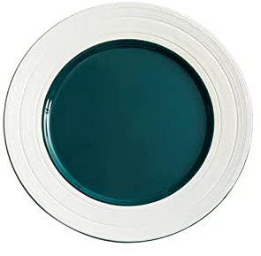 luckxuan Assiettes Plates Assiette à dîner en céramique de Style Occidental Assiette à Steak Ronde Assiette à dîner Verte for Steak, pâtes, Pizza, Maison, fête, Restaurant Assiette (Size : 8.3 inch)