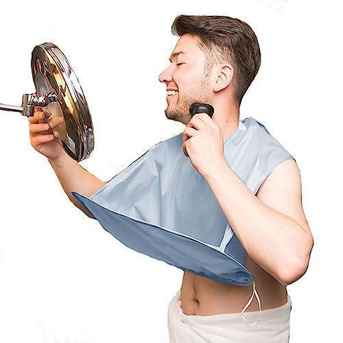 Linkidea Bartschürze, Antihaft-Bartschneide-Schürze für das Waschbecken, messfreier Bartfänger, faltbares Bartpflege-Zubehör, Geschenk für Männer/Ehemann/Vater (Grau)