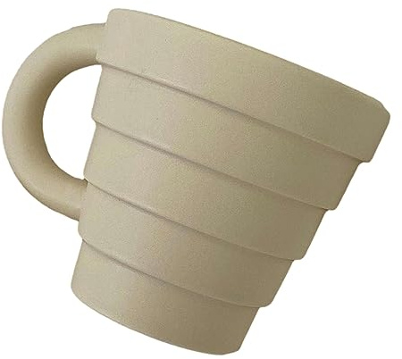 400ml/13.5oz Nordic Creative Girls Circle Coffee Mug ins Style Large Capacity Water Cup for office home-Milky white-401-500ml