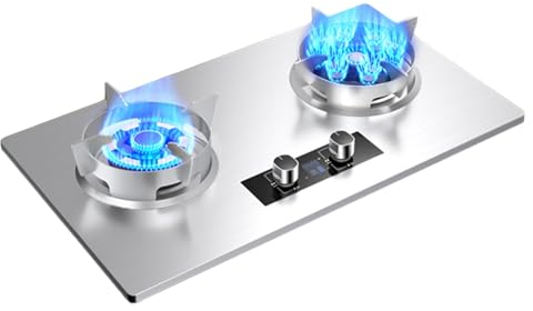 Propane Stove,Double Burner Portable Propane Stove,Stainless Steel Gas Cooktop Maximum 17060BTU Suitable for Kitchen RV and Apartments (Color : NG, Size : Style 6)