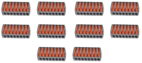 10 Morsettiere Elettriche, Connettori Elettrici Rapidi, Per Unire Cavi Fili Elettrici, Da 0,5 a 4 mm² Fino a 450V 32A (8 Porte)