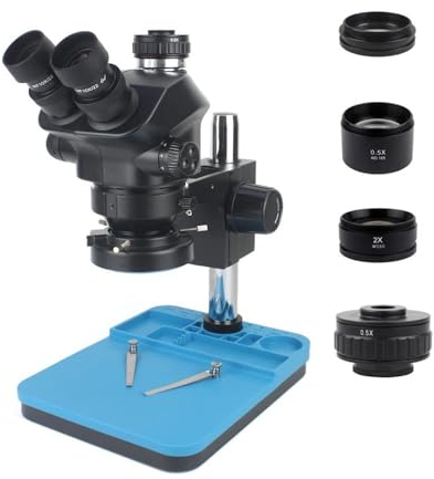 Mikroskop-Zubehör-Kit 48MP 2K 60FPS HDMI USB Video Kamera Industrie Labor Simul Fokale Vergrößerung Kontinuierliche Zoom 7X 50X Stereo trinokular Mikroskop Mikroskopische Objektträger(Size:3.5X-100X)