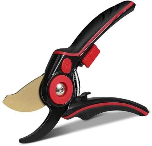 FLORA GUARD Heavy Duty Bypass Secateurs with SK5 Steel Blade, Garden Secateurs with Ergonomic Handle, Ideal Pruning Shears for Gardening, Shrubs & Branch Cutting