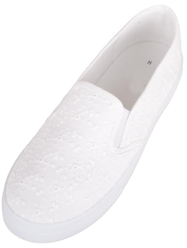 ABSOLUTE FOOTWEAR Womens Twin Gusset Floral Canvas Pumps with Platform Sole