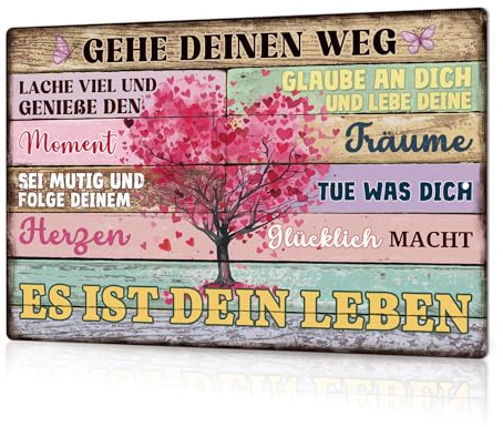 Putuo Decor Blechschild – Gehe deinen Weg – Motivationsposter für Lebensfreude