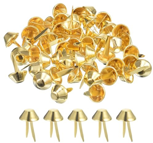 QUARKZMAN 50Pz Spuntoni per Piedini della Borsa 12mm Coni per Borsa Oro | per Borsa Fondo Stud per Borsetta Abbigliamento Fai-da-Te, Rivetti Chiodi Artiglio, Punte Piatte, in Metallo