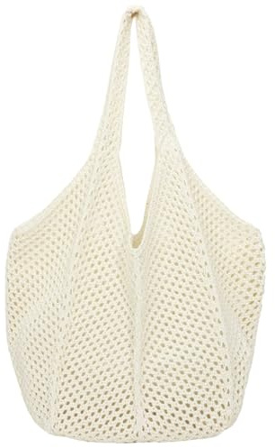 Aucuu Strandtasche Damen, gehäkelte Mesh Strand Tote Bag, Damen Gestrickte Umhängetasche, Häkeltasche für den Sommer, Beach Bags For Women, Groß Umhängetasche für Urlaub Reisen Strand Sommer
