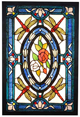 GAUUA Tiffany Style LED Dragonfly Mural Wall Lamp Mediterranean Ceiling Glasses Ultra Thin Edge Lighting Accessory For Bedroom