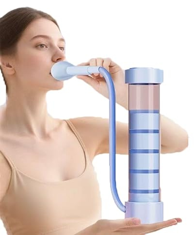 Pilates Breathing Trainer Lightweight Easy to Use Multipurpose Practical Portable Lung Exerciser Breathing Exercise Device for Lungs(Blue)
