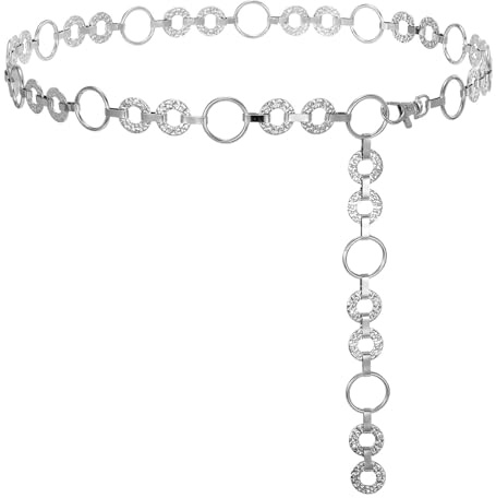 JASGOOD Metal Waist Chain Belt Women Adjustable Body Link Belts Ladies Fashion Chain for Jeans Dress