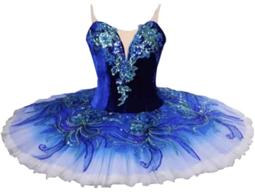 OTMYIGO Professionelles Ballett-Tutu für Mädchen, Platter, Pfannkuchen-Tutu, Ballerina-Partykleid, Kinder-Balletttanz-Wettbewerbskostüm