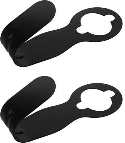 TOYANDONA 2pcs Wall Mounted Metal Garden Hose Holder Hooks, Heavy Duty Flexible Water Hose Hanger Brackets for Outdoor Hosepipe Storage and Garden Watering, Black