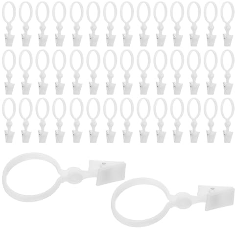 SHINEOFI Anillas para Cortinas con Apertura 100 Unidades Clips de Resina para Barra Romana Accesorios de Colgado Resistentes y Fáciles de Usar para Decoración del Hogar