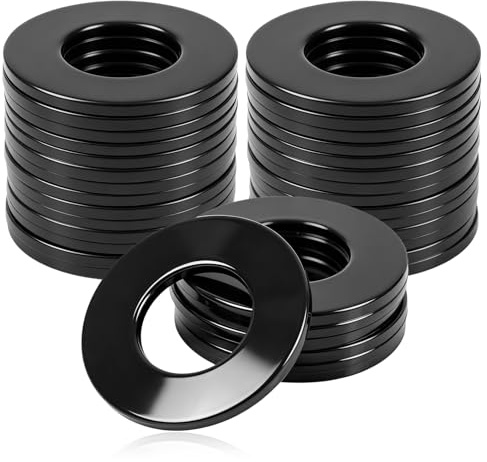 Arandelas M8 x 16 mm, 50 Unidades, Arandelas Planas M8 de Acero Inoxidable Negro A2 V2A, DIN9021 ISO703 Espaciadores para Tornillos y Barra Roscada, Fijación Bricolaje