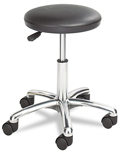 Safco Products 3434BL Adjustable Rolling Mobile Economy Lab Stool, Home, Office, Dr Offices and More, Black