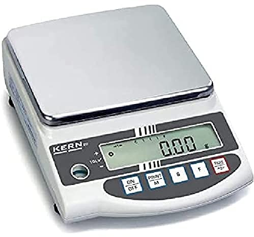 001013 Präzisionswaage [Kern EW 12000 – 1 Nm] der Klassiker mit dem System Strahlungsmessgerät robust Stimmpfeife, Reichweite [Max]: 12000 g, Ablesbarkeit [D]: 0,1 g Kapazität, reproduzierbarkeit: 0,1 g, Linearität: 0,2 g, Tablett Messbereich: BxT 180 x 160 mm (Edelstahl)