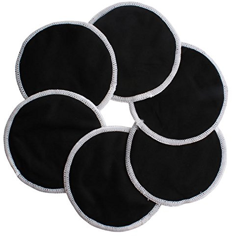 Waschbare Natürliche Bamboo Stilleinalgen (6er Packung, Black)
