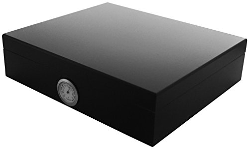 GERMANUS Humidor Movella in Schwarz inkl. Befeuchter, Hygrometer und Anleitung