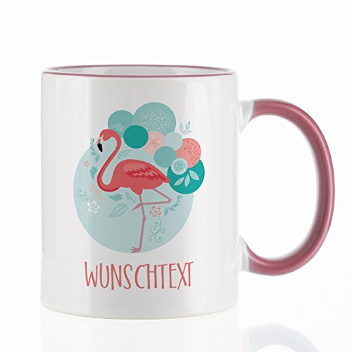 Herz & Heim® Tasse - Motiv: Flamingo - mit Aufdruck des eigenen Spruches - lassen Sie Ihre Kreativität freien Lauf