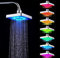 Pommeau de Douche à LED, 6in * 6in Pomme de Douche Haute Pression Kit Pommeaux de Douche Pommeaux de Douche Square Home, avec Lumière Romantique à 7 Couleurs