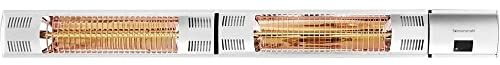 Sonnenstrahl Stufa a infrarossi Comfort, 1500 – 3000 W, Potenza commutabile, IP54, Protezione dagli Spruzzi d'Acqua, riscaldatore da terrazza con Telecomando e Supporto da Parete