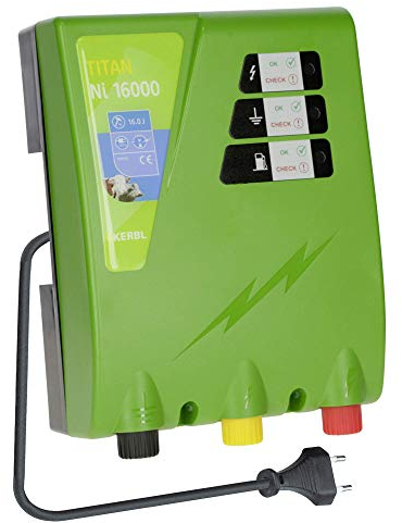 Kerbl Weidezaungerät Titan Ni 16000, 16.0 J Weidezaun Gerät Stromversorgung Netzgerät 230V